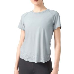 Lululemon Quick Pace Short Sleeve Gray Blue Size 10